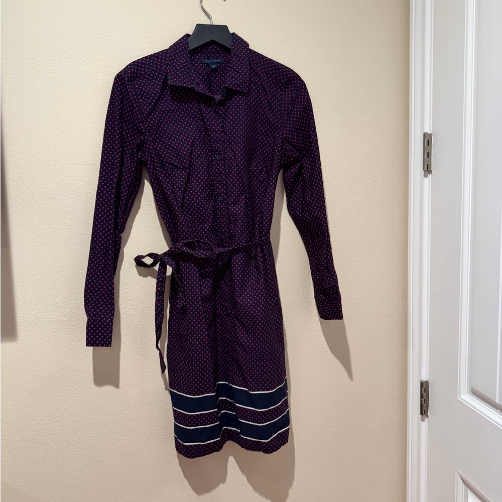 Tommy Hilfiger Purple Long Sleeve Dress with Belt
